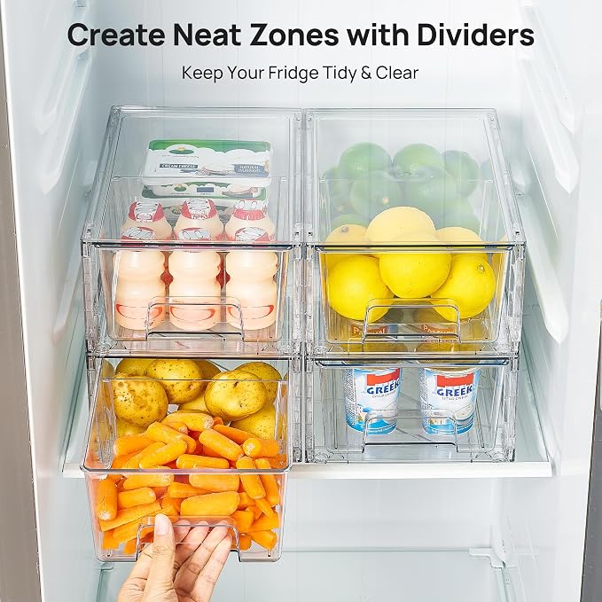 Vtopmart Clear Stackable Storage Drawers, 8 Pack Tall Organizer Set - Image 5