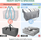 BALEINE 8-Pack Oversized Moving Bags with Reinforced Handles, Heavy-Duty Storage Tote for Clothes, Moving Supplies (Winter Grey, 8-Pack) - Image 4