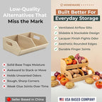 Potato and Onion Storage Bin for Pantry and Kitchen Counter - Ventilated Stackable Bamboo Organizer Baskets with Handles - Image 6