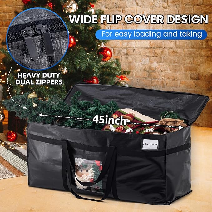 TAILI 1 Pack 69 Gallon Extra Large Storage Bags with Visible Window,Black - Image 3