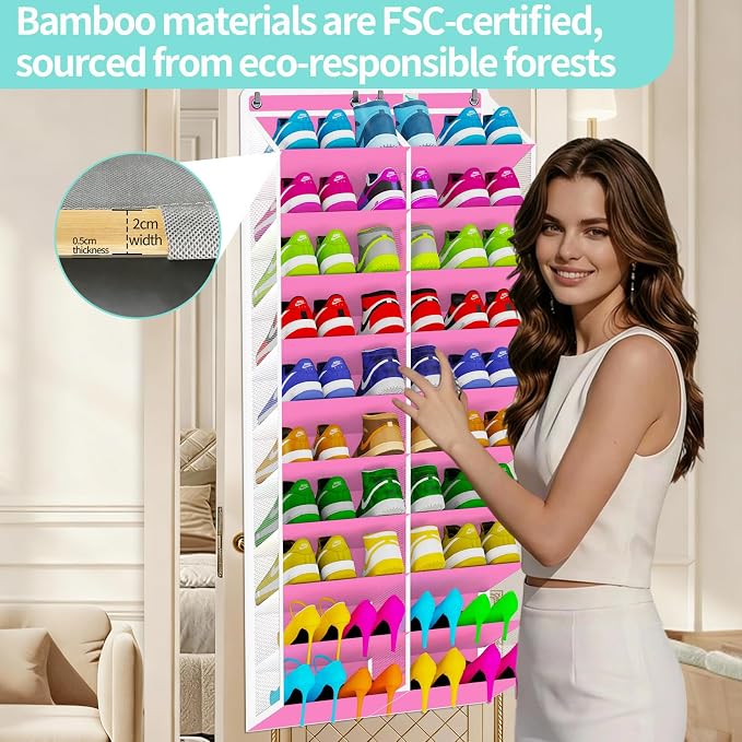 Shoe Rack for Door, Over Door Shoe Organizer for Closet - Image 3