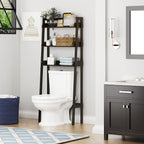 UTEX Behind Toilet Bathroom Organizer, 3-Tier Wood Ladder Shelf, Espresso - Image 4