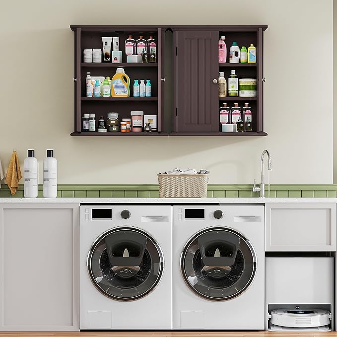 ChooChoo Bathroom Wall Cabinet with 2 Doors, Over The Toilet - Image 7