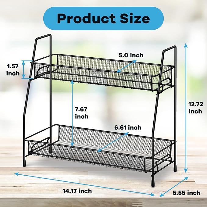 SPISPI Spice Rack Organizer for Cabinet, Bathroom Organizer Countertop, Bathroom Counter Organizer, Kitchen Countertop Organizer, Bathroom Vanity Organizer - Image 2