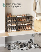 SONGMICS Shoe Rack, 3-Tier Shoe Organizer, Metal Storage Shelf | for Entryway, Upright or Upside Down, for 4-8 Pairs, Stackable, 11.8 x 16.7 x 21.5 Inches, Black ULSA003B01 - Image 9