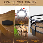 AMH 18-Inch Farmhouse Oak Lazy Susan Organizer, Walnut Finish - Image 4