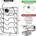 Simple Houseware Wall Door Mounted Pot Lid Rack Organizer, Bronze Finish - Image 2