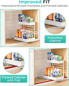 EVERIE Metal Pull Out Slide Shelf Organizer for Framed or Frameless Under Sink CabinetsOrganization in Kitchen, Bathroom, Counter, Cabinets (White, 1 Set) - Image 9