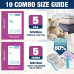 Vacuum Storage Bags Jumbo and XXL, Extra Large Vacuum Seal Bags for Bedding Blankets Comforters Clothing (5J+5XXL) - Image 2