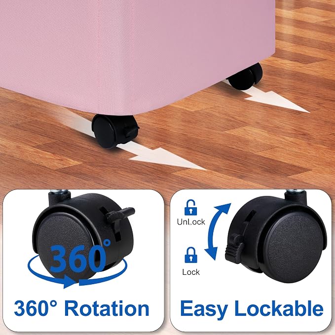 Slim Laundry Hamper with Wheels,20 Gal (75L) Rolling Laundry Basket with lid and wheels Clothes Hamper Foldable Tall Dirty Clothes Basket Sturdy Collapsible Clothes Hamper for Dorm,Laundry Room - Image 4