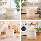 OIAHOMY 80L Laundry Basket, Laundry Hamper, Cotton Rope Storage Basket with Handles, Decorative Woven Basket for Living Room,Storage Baskets for Clothes, Blankets, and Toys -20''×18'', White&Gray - Image 5