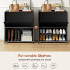 5 Tier Shoe Cabinet with Door, 20-Pair Storage, Black | Ideal for Daily Family Use, Door Keeps Shoes Dust-Free, Stops Pets from Chewing, Simple Tool-Free Install - Image 7