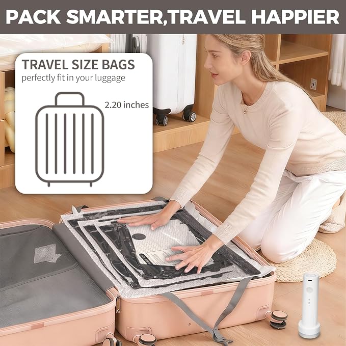 18 Pack Vacuum Storage Bags with Rechargeable Pump, 4 Sizes - Image 4