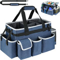 Cleaning Caddy Bag,Large Cleaning Supplies Organizer with Handle for Housekeepers, Blue by ZIOZERTT