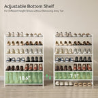Nunsino Shoe Rack, Metal Shoe Organizer, 6 Tier Garage Shoe Rack Max Holds 30 Pairs,Shoe Storage Shelf for Closet,Entryway,White - Image 4