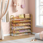 Hoctieon 5 Tier Shoe Rack for Closet, Durable Mesh Style Shoe Rack, Entryway Shoe Shelf, Shoe Storage Organizer for Hallway, Bedroom, Living Room, Wardrobe, Gold - Image 6