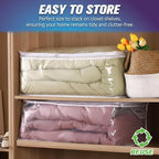 HIBAG 20 Gallon Large Storage Bag for Clothes, Zipper Clothing Storage Bag, Clear Organizer with Reinforced Handles, for Comforters Blankets Pillows Bedding (4 Pack) - Image 7