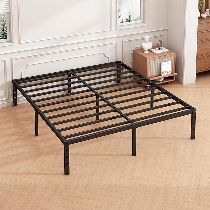Hafenpo 12 Inch King Bed Frame, Under Bed Storage, Black - Image 4
