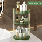YCIA&DONE 360 Rotating Makeup Organizer and Storage for Vanity Countertop 3 Tiers, High Capacity Cosmetic Skincare Perfume Organizers for Dresser Bathroom Lazy Susan (Vintage Green) - Image 6