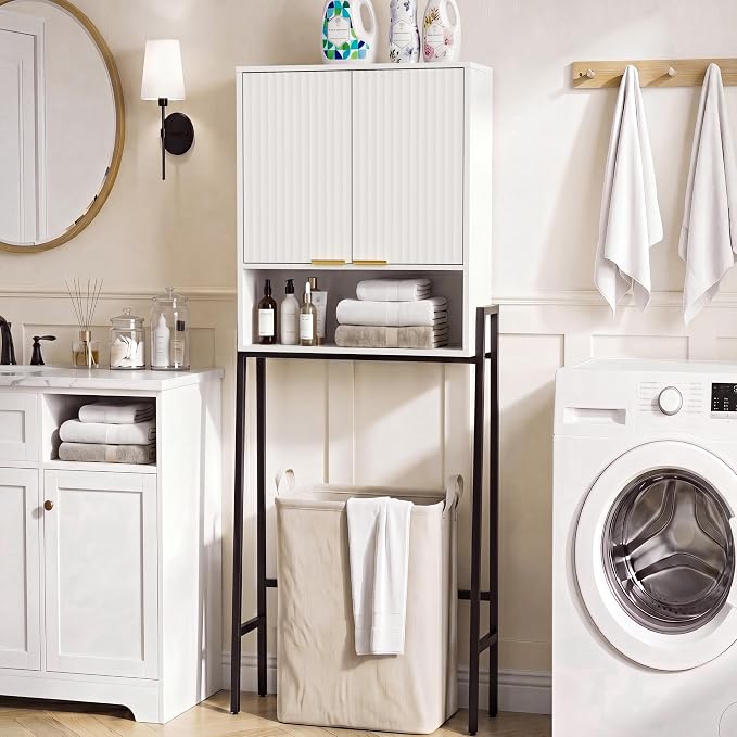 Over The Toilet Storage Cabinet,25" W Bathroom Organizer, White - Image 3