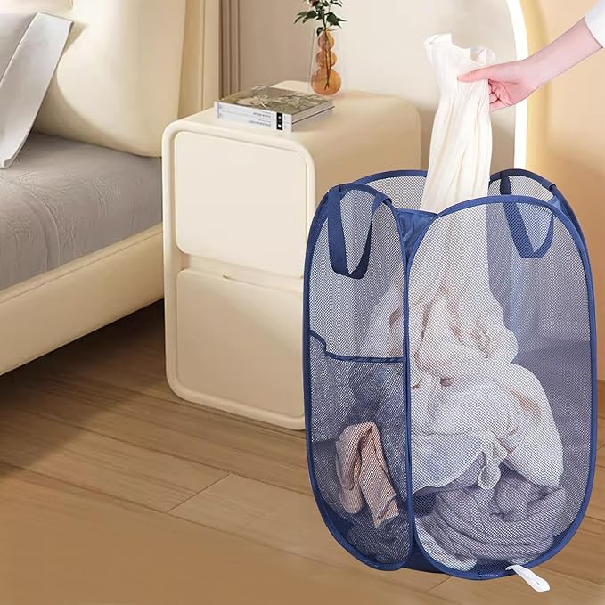 Foldable Clothes Basket Mesh Pop Up Laundry Hamper for Apartment, RV - Image 6