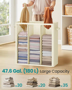 SONGMICS 160L Laundry Hamper, 4-Compartment Laundry Sorter with Lid - Image 3