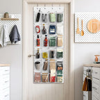 Simple Houseware 24 Pockets Large Clear Over the Door Shoe Organizer, White | 56" x 22.5", 4 Durable Metal Hooks, 5" x 9" Pocket Size, Multipurpose - Image 7