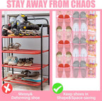 Windyun 1 Pcs 40 Pocket Over the Door Shoe Organizer Hang,Pink - Image 2