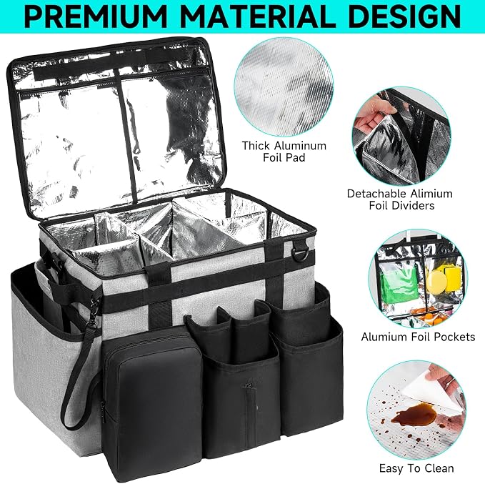 Cleaning Cadddy Bag with Rolling Cart, Large Cleaning Bag with Wheels - Image 2