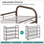 SONGMICS 4-Tier Stackable Metal Shoe Rack, Holds Up to 16 Pairs of Shoes | Shoe Organizer for Closet, Entryway, and Small Spaces, with Adjustable Slanted Shelves, Bronze, DAVIAN Collection ULMR067A01 - Image 9