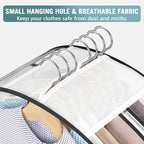 Liuoud Clear Garment Bags for Hanging Clothes 10” Gusseted, 6 Pack, 40”&50” | Suit Bags for Closet Storage with Large Metal Zipper, Breathable odorless Hanging Plastic Clothes Cover for Coat Dress Fur - Image 4