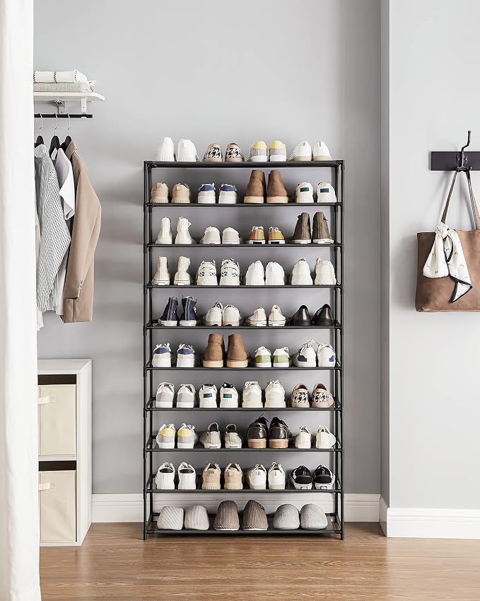 SONGMICS 10-Tier Shoe Rack, Space-Saving, Shoe Storage Organizer - Image 4