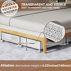 PHINOX Under Bed Storage with Wheels,Patterned,Sturdy Metal,4 Pack,White | Tool-free assembly, glide smoothly, easy reach, foldable, maxmazie low-profile beds, dorm, keep seasonal clothes, shoes fresh - Image 3