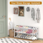 Hleelomi 3-Tier Metal Expandable Shoe Rack for Closet and Entryway, White - Image 5