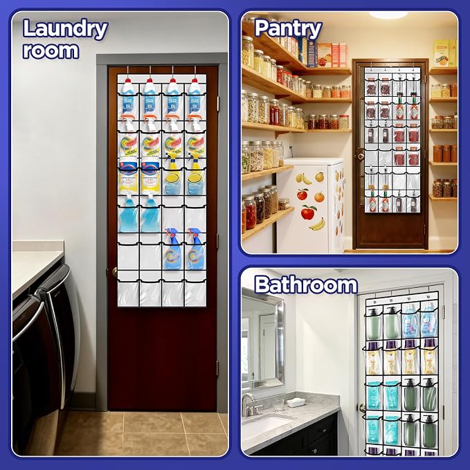 Clear Cleaning Supplies Organizer,Cleaning Products 24 Large Pockets - Image 6