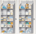 AOODA 4 Pack Over the Door Organizer, Large Capacity Closet Door Hanging Organizer, Clear Deep Pockets Baby Organizer Storage for Nursery, Bathroom, Bedroom, Pantry, Diapers (Grey) by AOODA