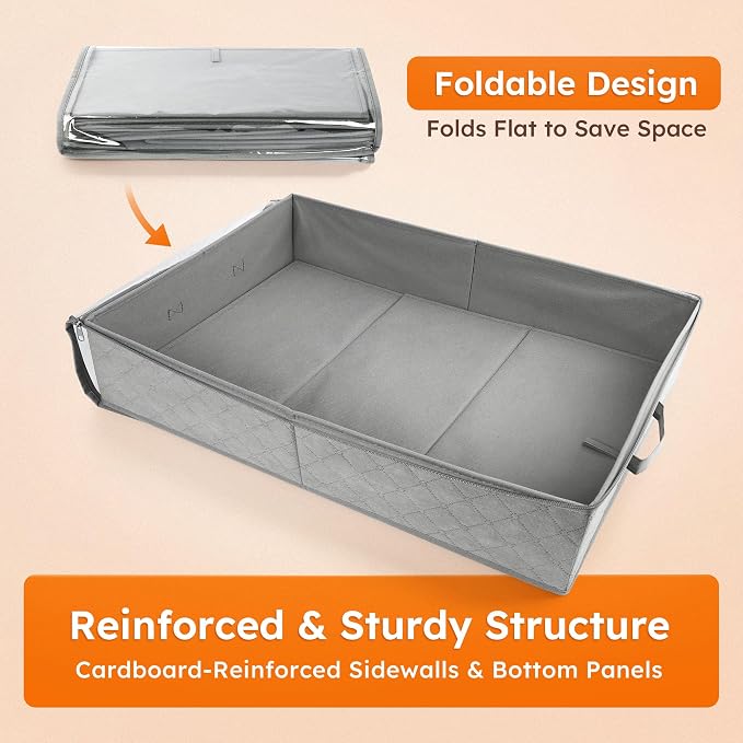 LotFancy Under Bed Storage Bags with Clear Window & Handles, 24” x 16” x 6" - Image 3
