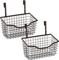 Nicunom 2 Pack Cabinet & Wall Mount Basket, Large Metal Wire Basket Wall Mount Hanging Basket Over Cabinet Door Organizer Bin Grid Storage Baskets for Home Kitchen Bathroom Pantry, Bronze by Nicunom