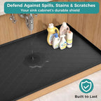 URMONA Under Sink Mat 19 x 12 in, Waterproof Silicone Cabinet Protector - Image 4