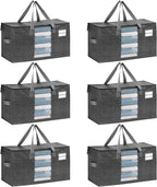 VENO Moving Bags, Wide Open Top, Clear Window, Gray, 6 Pack by Veno