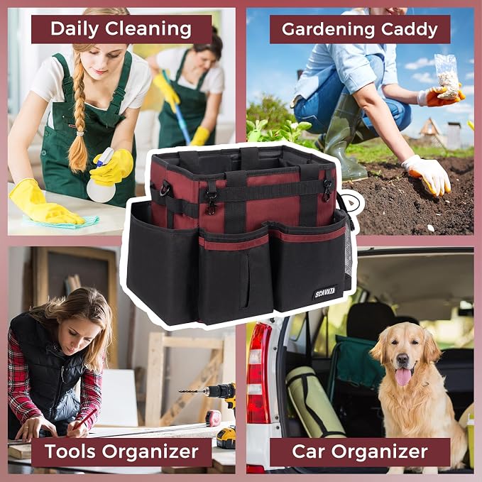 SCAVATA Compact Wearable Cleaning Caddy with Handle & Shoulder Straps - Image 7