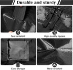 12 Pack Moving Bags with Full-Open Side Zipper, Extra Large 93L Heavy Duty Waterproof Foldable Storage Totes for College Dorm, Moving & Home Organization Black - Image 4