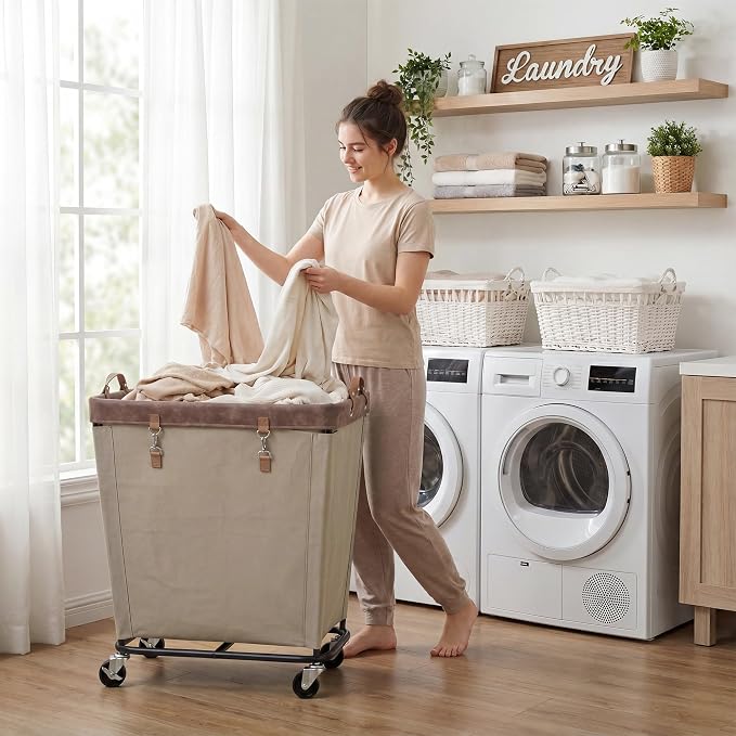 StorageWorks 210L Laundry Basket with Wheels, Rolling Hampers for Clothing - Image 5
