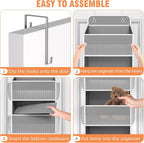 Over The Door Organizer Storage Large Capacity Hanging Bedroom Storage | 5 Shelves, 40 LB Capacity, Foldable Mesh Design, Clear Window, Sturdy, Large Storage Organizer for Nursery, Pantry & Closet - Image 3