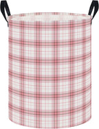 NTAOHAMPER Laundry Hamper, Waterproof Storage Bin, Baby Nursery Hamper, Clothes Organizer Basket, Room Decor (Pink Plaid) by NTAOHAMPER