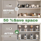 Shoe Slot Organizer，Adjustable Slot Organizer for Pairs of Shoes, Space Saver, Double Deck Riser Rack, Double-Layer Design for Shoe Slots Organizer for Closet. (10, Clear) - Image 8