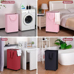 efluky Slim Laundry Hamper with Wheels, Rolling Laundry Basket for Clothes, Small Laundry Basket for Bedroom, Dorm and Laundry Room, 75L (19.8 Gallons) Red - Image 6