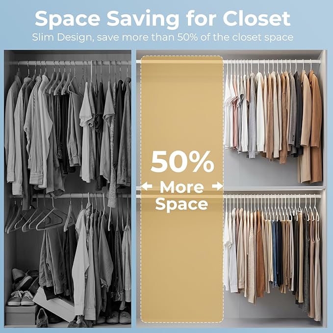 HOUSE DAY White Plastic Hangers 10 Pack, Slim Space-Saving Clothes Hangers - Image 5