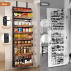 8-Tier Over The Door Pantry Organizer, Heavy-Duty Metal Wall Mount or Hanging Spice Rack, behind the door storage Shelves with Adjustable Basket, Back of Door Organizer for Kitchen Cabinet and Closet - Image 3