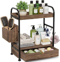 2-Tier Bathroom Counter Organizer with Drawer, Wooden Vanity Skincare Shelf by Kottwca